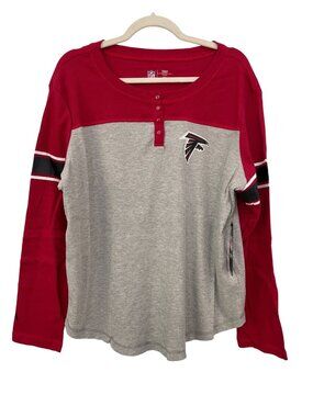 NFL Falcons Shirt Size XXL  Waffle Long Sleeve Knit Tee Falcons Gray Red NEW